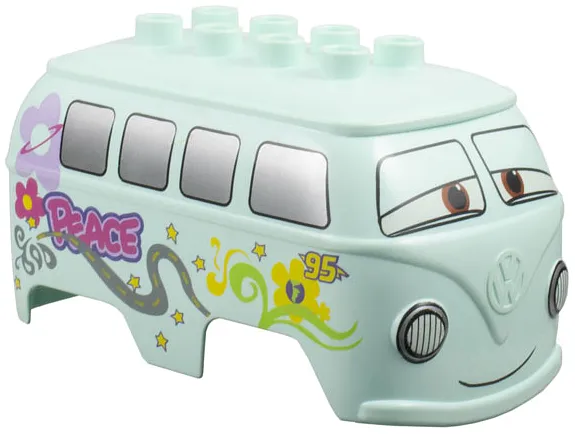 Duplo Car Body 8 Top Studs with Cars Fillmore Pattern