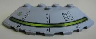 Brick, Round Corner 6 x 6 with Slope 33 Edge, Facet Cutout with Alien Ship Pattern Type 1 (Sticker) - Set 7065