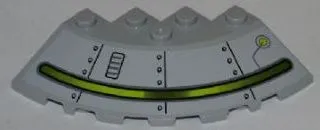 Brick, Round Corner 6 x 6 with Slope 33 Edge, Facet Cutout with Alien Ship Pattern Type 4 (Sticker) - Set 7065