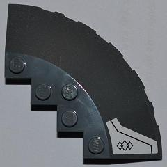 Brick, Round Corner 6 x 6 with Slope 33 Edge, Facet Cutout with 3 Diamonds and Black Line Pattern Model Right Side (Sticker) - Set 9450