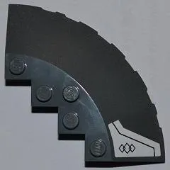 Brick, Round Corner 6 x 6 with Slope 33 Edge, Facet Cutout with 3 Diamonds and Black Line Pattern Model Right Side (Sticker) - Set 9450