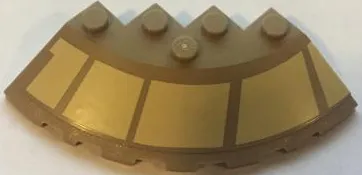 Brick, Round Corner 6 x 6 with Slope 33 Edge, Facet Cutout with Tan Starhopper Markings Pattern Model Left Side (Sticker) - Set 75024