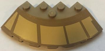 Brick, Round Corner 6 x 6 with Slope 33 Edge, Facet Cutout with Tan Starhopper Markings Pattern Model Right Side (Sticker) - Set 75024
