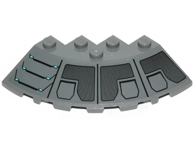 Brick, Round Corner 6 x 6 with Slope 33 Edge, Facet Cutout with SW Plates, Stairs and Vents Pattern Model Right Side (Sticker) - Set 75216