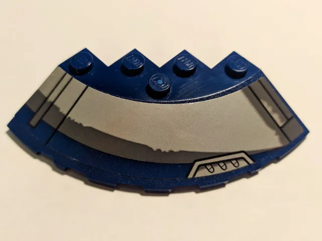 Brick, Round Corner 6 x 6 with Slope 33 Edge, Facet Cutout with Black Lines and Vents Pattern Model Right Side (Sticker) - Set 75199