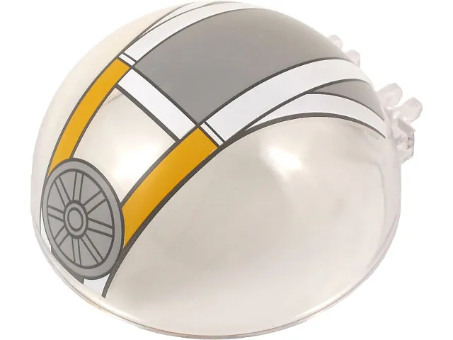 Windscreen 8 x 8 x 3 Canopy Dome Half Sphere with Dual 2 Fingers with White, Light Bluish Gray and Bright Light Orange Republic Gunship Cockpit Pattern