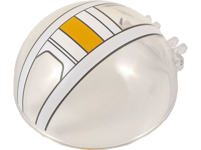 Windscreen 8 x 8 x 3 Canopy Dome Half Sphere with Dual 2 Fingers with White and Bright Light Orange Republic Gunship Cockpit Pattern