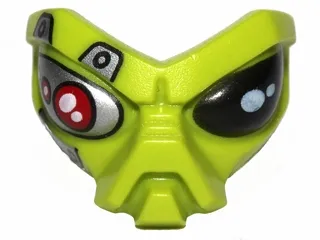Face, Alien with Black Eye and Silver and Red Mechanical Eye Pattern