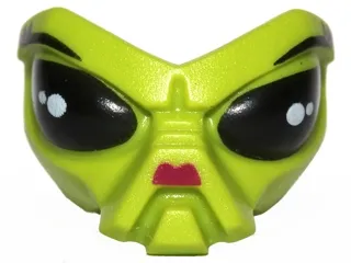 Face, Alien with Black Eyes, Eyelashes and Magenta Nose Pattern