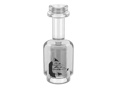 Minifigure, Utensil Bottle with Black Sailing Ship Pattern