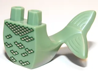 Tail, Mermaid / Merman Curved Left with Scattered Silver Scales Pattern