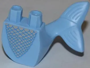 Tail, Mermaid / Merman Curved Left with Silver Scales Pattern