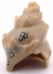 Minifigure, Headgear Head Top, Conch Shell with Marine Growth Pattern