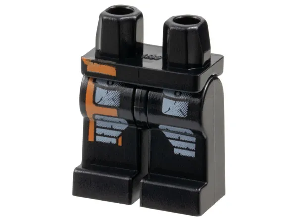 Hips and Legs with Light Gray Pockets and Knee Pads, Orange Stripe Pattern