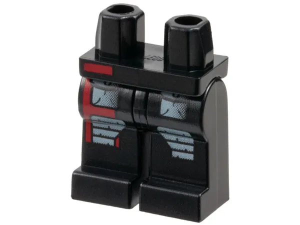 Hips and Legs with Light Gray Pockets and Knee Pads, Red Stripe Pattern