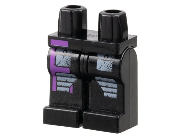 Hips and Legs with Light Gray Pockets and Knee Pads, Purple Stripe Pattern