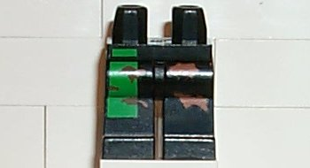 Hips and Legs with Alpha Team Green Stripe and Brown Camouflage Spots Pattern