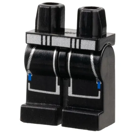 Hips and Legs with Alpha Team Arctic Silver Zippers and Blue Pulls, No Straps Pattern