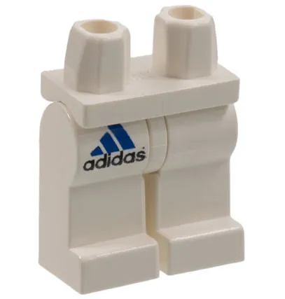 Hips and Legs with Black and Blue Adidas Logo Pattern