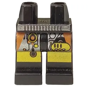 Hips and Legs with Space UFO Gold Circuitry and Silver Belt Pattern