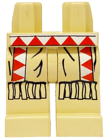 Hips and Legs with Western Indians Red and White Triangles, Fringe Pattern