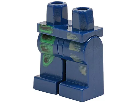 Hips and Legs with Faded Dark Gray and Green Curved Panels Pattern