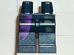 Hips and Legs with Faded Dark Gray and Purple Curved Panels Pattern