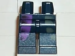 Hips and Legs with Faded Dark Gray and Purple Curved Panels Pattern