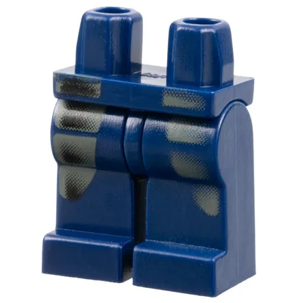 Hips and Legs with Faded Dark Gray Curved Panels Pattern