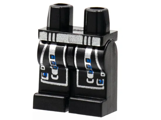 Hips and Legs with Alpha Team Arctic Silver Belt and Zippers, Blue on Straps Pattern