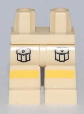 Hips and Legs with Cargo Pockets Front and Yellow Stripes Pattern