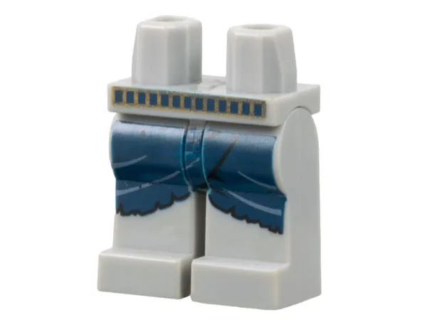 Hips and Legs with Dark Blue Mummy Wrappings Skirt and Gold Belt Pattern