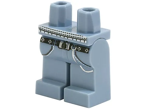 Hips and Legs with Black Belt, Pockets and White and Silver Pattern