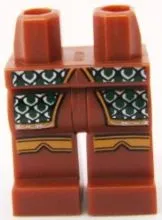 Hips and Legs with Dark Green and Silver Scale Mail and Gold Pattern