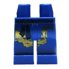 Hips and Legs with Dark Blue Sash Belt and Gold Dragon Tail Pattern