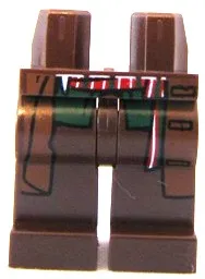 Hips and Legs with Reddish Brown Coattails and Red, White and Dark Green Pattern