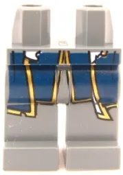 Hips and Legs with Tattered Dark Blue Coattails with Gold Trim Pattern