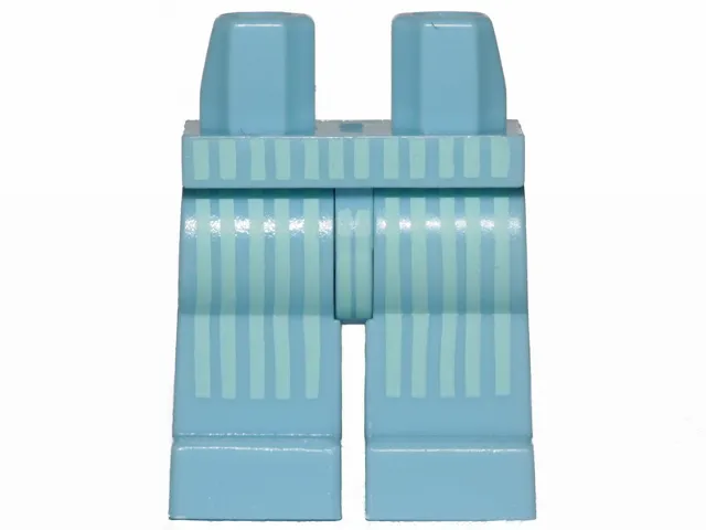 Hips and Legs with Vertical Light Aqua Stripes Pattern