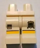 Hips and Legs with Gold 2 x 2 Brick Logo and Shield Emblem on Shorts, Yellow Knees Pattern