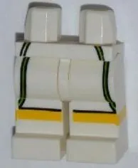 Hips and Legs with White Tennis Shorts with Lime Lines Pattern