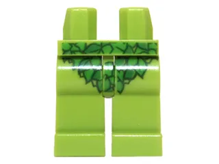 Hips and Legs with Green Plant Foliage Pattern