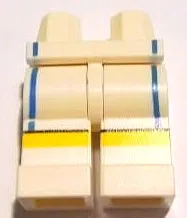 Hips and Legs with Yellow Stripe and Blue Vertical Lines Pattern