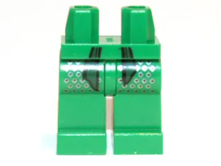 Hips and Legs with Dark Green Sash and Silver Diamonds Pattern