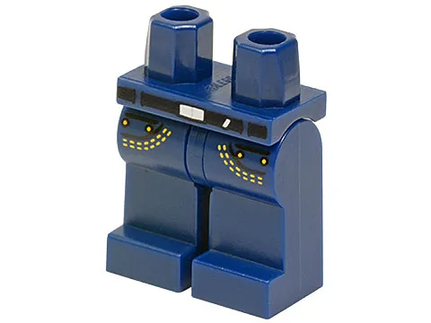 Hips and Legs with Black Belt and Pockets with Double Yellow Stitching Jeans Pattern