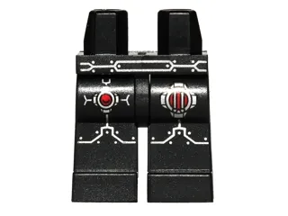 Hips and Legs with Robot Armor with Silver and Red Pattern