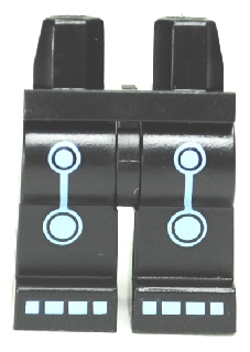 Hips and Legs with Medium Blue Circles and Squares Batman Electro Pattern