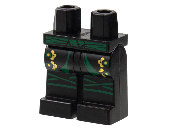 Hips and Legs with Dark Green Sash, Knee Wrappings, and Straps with Gold Buckles Pattern