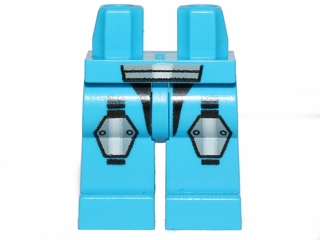 Hips and Legs with Galaxy Squad Armor with Light Bluish Gray and White Hexagonal Knee Pads and Short Belt Pattern
