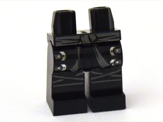 Hips and Legs with Dark Bluish Gray Sash, Knee Wrappings, and Straps with Silver Buckles Pattern