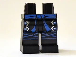 Hips and Legs with Blue Sash, Knee Wrappings, and Straps with Silver Buckles Pattern